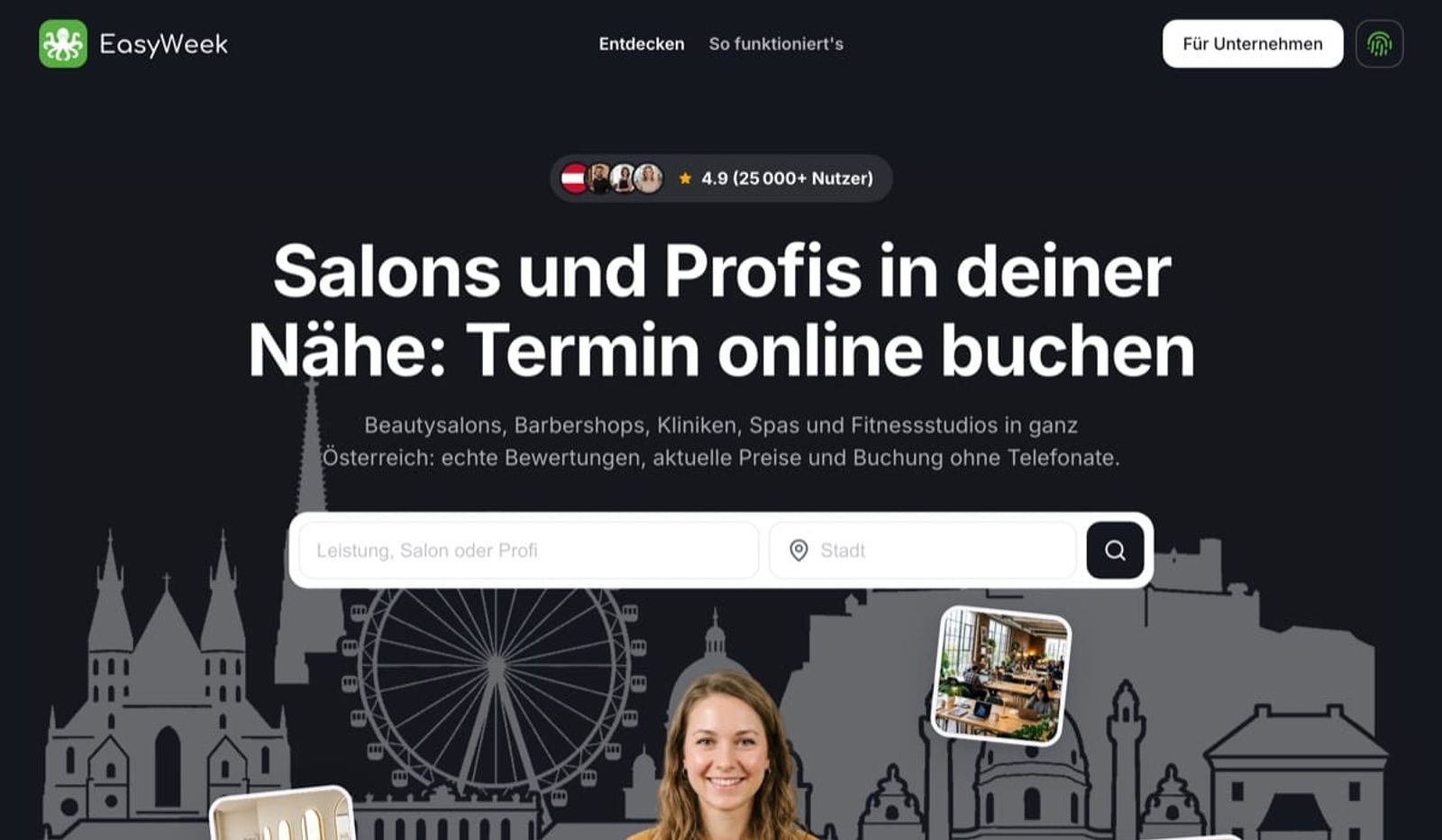 Startseite des EasyWeek-Katalogs in Österreich